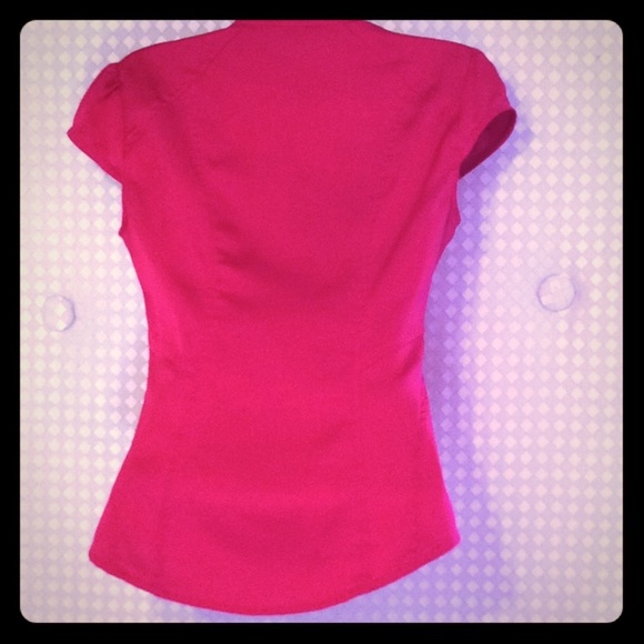 💕EXPRESS💕 CAP SLEEVE BUTTON DOWN FITTED FLARE BLOUSE NWOT❣️ - Picture 3 of 7